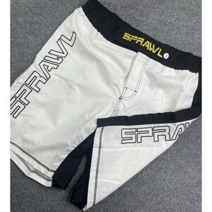 Sprawl Fight Shorts 36 White Black MMA Wrestling  Sparring Training